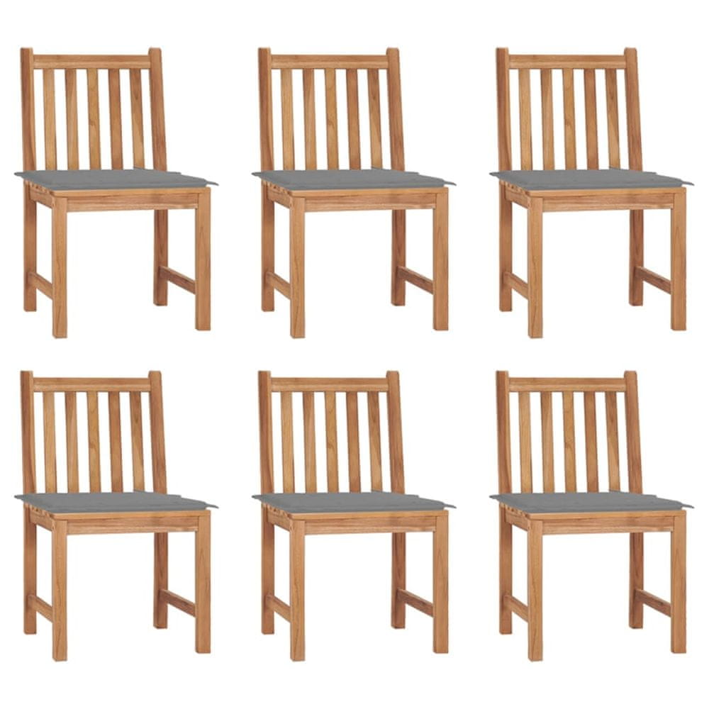 Petromila vidaXL Záhradné stoličky 6 ks s podložkami tíkový masív